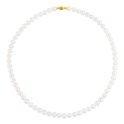 Κολιέ με Κ14 χρυσό μαγνητικό κούμπωμα και λευκά μαργαριτάρια - F126588